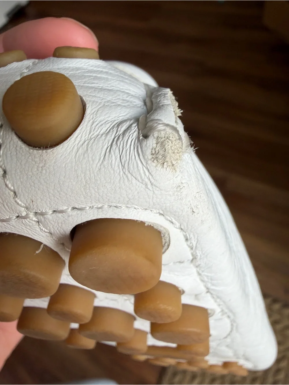 Coach White Pebbled Leather Driving Loafers
